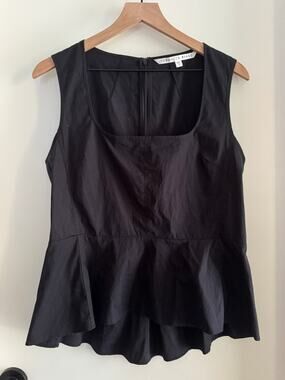 VERONICA BEARD black Basso peplum top - sz 14